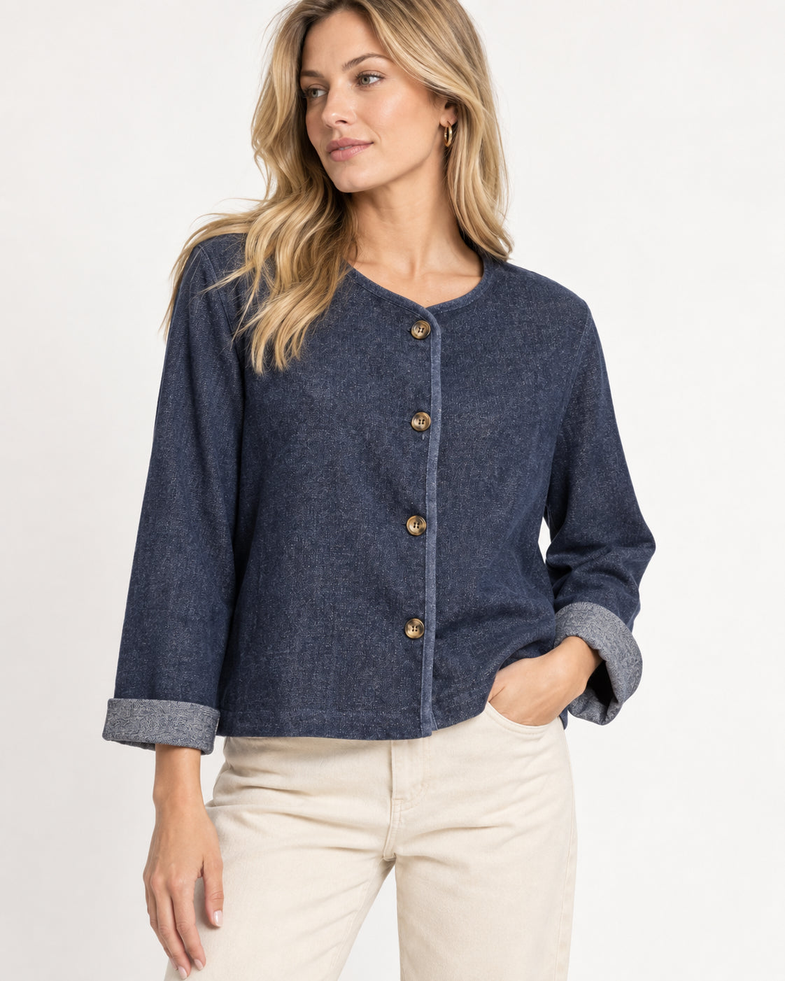 ג׳קט ורונה - כחול - Back Full Body